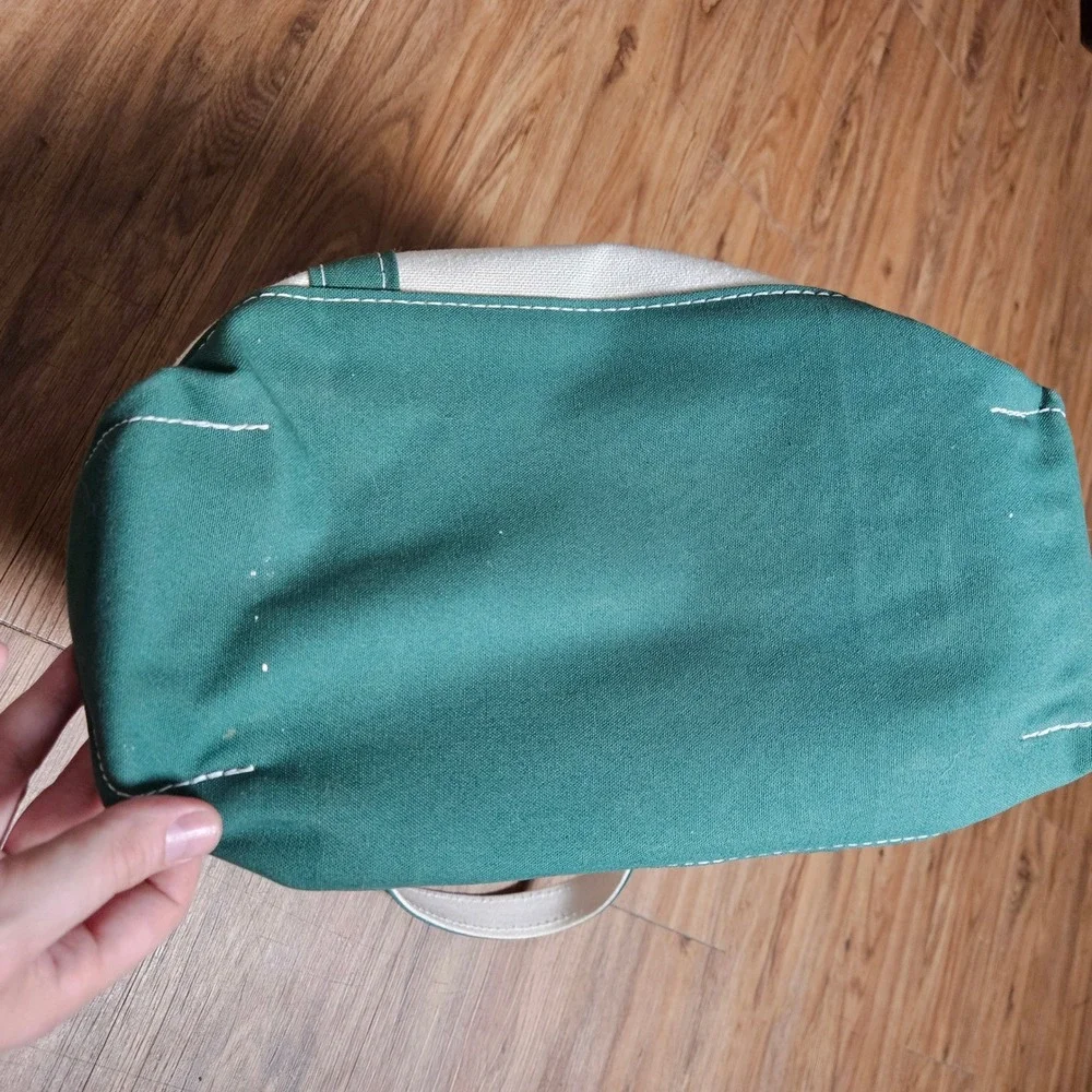 LL Bean Boat and Tote Mini Canvas Bag Handbag Dashiell Corp Green USA Made Y2K